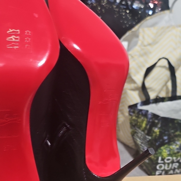 Christian Louboutin Black Heeled Boots with Red Soles - Picture 5 of 10